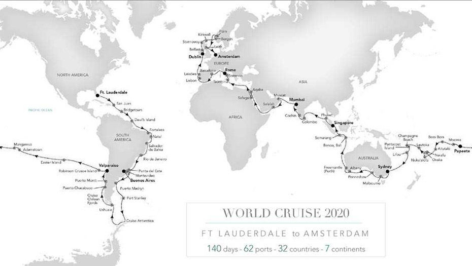 Silversea раскрывает детали кругосветного круиза 2020